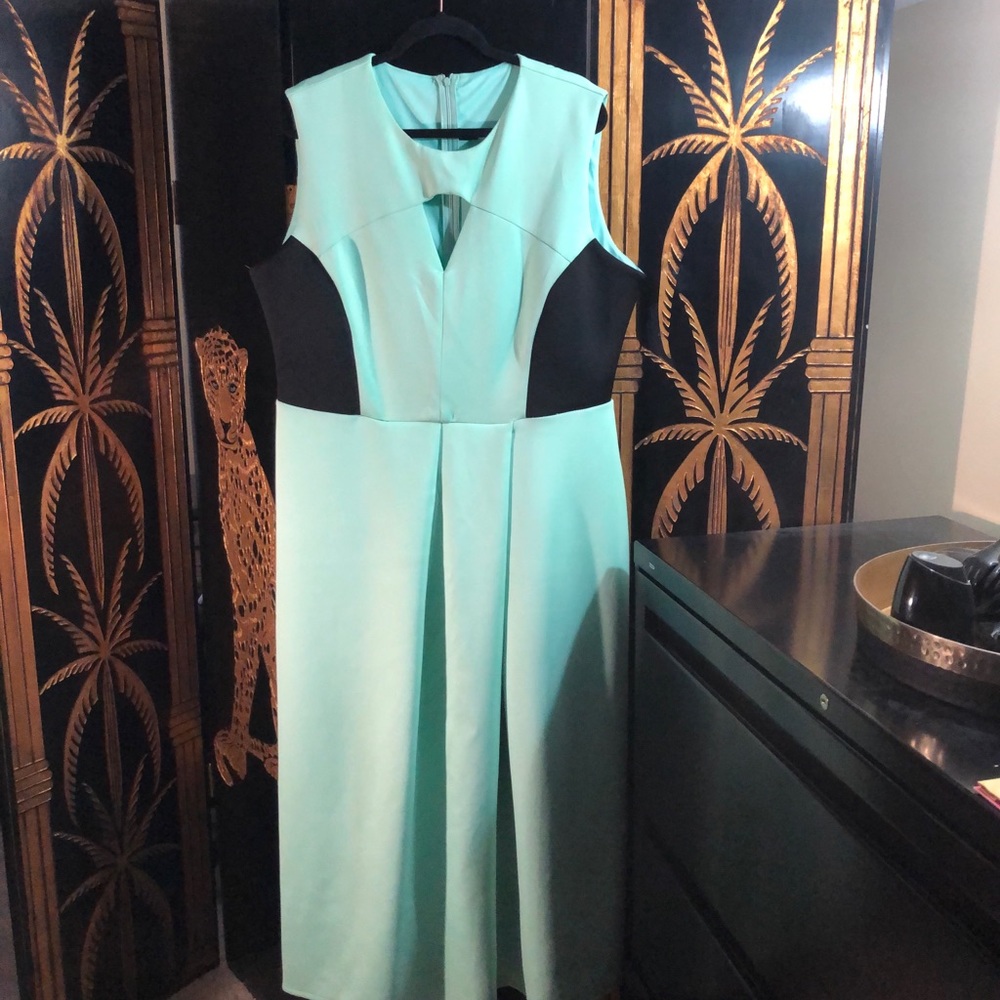 Mint Green and Black Maxi Dress- Size 20